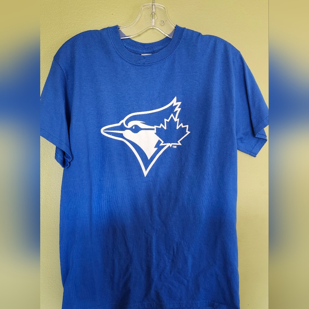 Toronto Blue Jays Mens Med Blue Graphic Short Sleeve Tee.